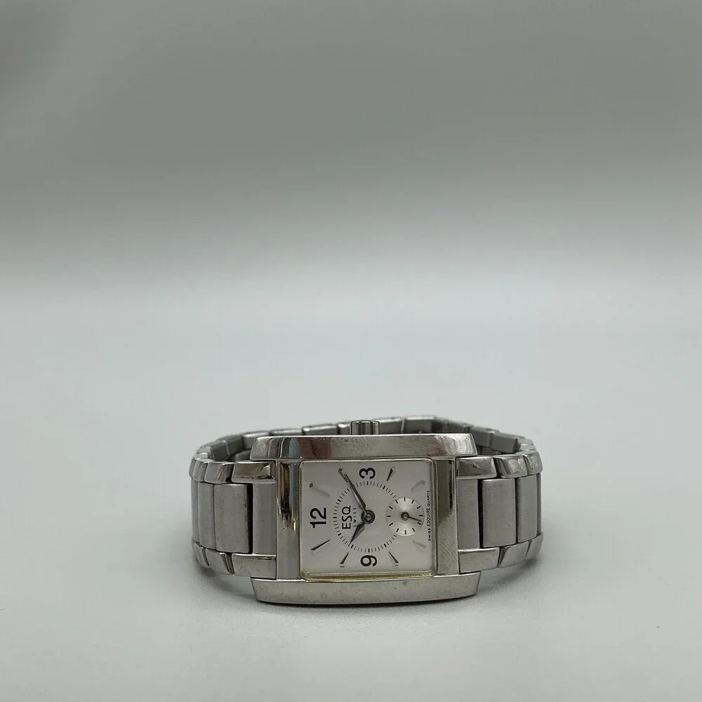 ESQ Esquire Womens Watch 21mm Silver Dial Stainless Steel New Battery 6.5